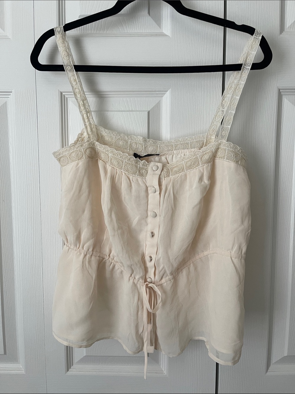 Zara Embroidered Waist Tie Top